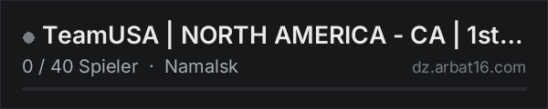 TeamUSA | NORTH AMERICA - CA | 1st Person Only in der DayZ-Serverliste von AR16