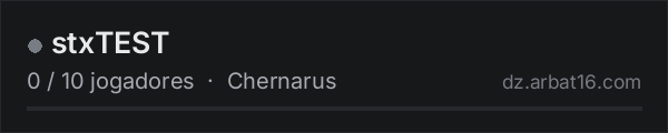 stxTEST na lista de servidores de DayZ da AR16