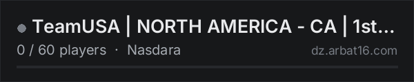TeamUSA | NORTH AMERICA - CA | 1st Person Only on the AR16 DayZ server list