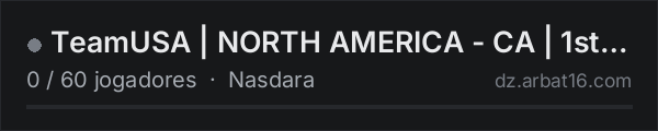 TeamUSA | NORTH AMERICA - CA | 1st Person Only na lista de servidores de DayZ da AR16