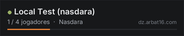 Local Test (nasdara) na lista de servidores de DayZ da AR16