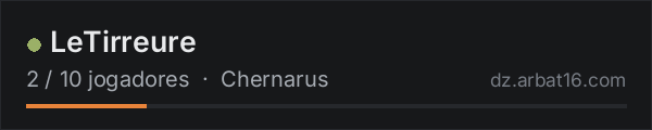 LeTirreure na lista de servidores de DayZ da AR16