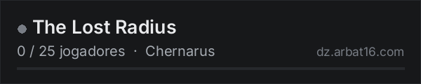 The Lost Radius na lista de servidores de DayZ da AR16