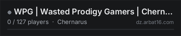 WPG | Wasted Prodigy Gamers | Chernarus | NA on the AR16 DayZ server list