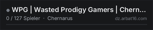 WPG | Wasted Prodigy Gamers | Chernarus | NA in der DayZ-Serverliste von AR16