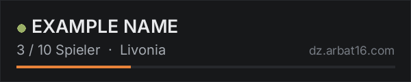 EXAMPLE NAME in der DayZ-Serverliste von AR16