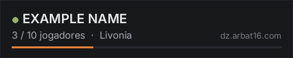 EXAMPLE NAME na lista de servidores de DayZ da AR16