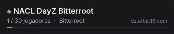NACL DayZ Bitterroot na lista de servidores de DayZ da AR16