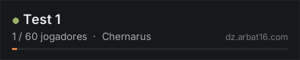 Test 1 na lista de servidores de DayZ da AR16