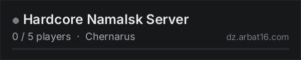 Hardcore Namalsk Server on the AR16 DayZ server list