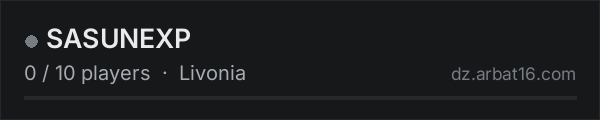 SASUNEXP on the AR16 DayZ server list