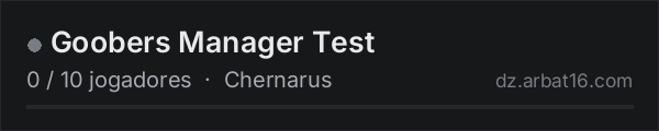 Goobers Manager Test na lista de servidores de DayZ da AR16