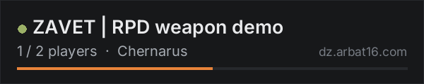 ZAVET | RPD weapon demo on the AR16 DayZ server list