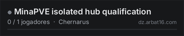 MinaPVE isolated hub qualification na lista de servidores de DayZ da AR16