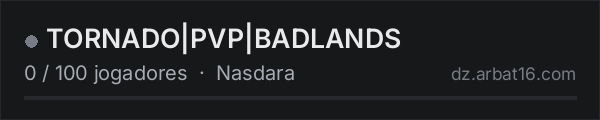 TORNADO|PVP|BADLANDS na lista de servidores de DayZ da AR16