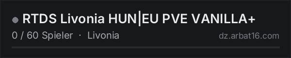 RTDS Livonia HUN|EU PVE VANILLA+ in der DayZ-Serverliste von AR16