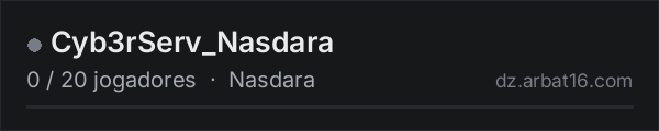 Cyb3rServ_Nasdara na lista de servidores de DayZ da AR16