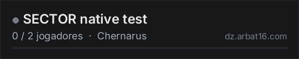 SECTOR native test na lista de servidores de DayZ da AR16