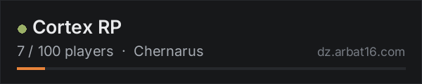 Cortex RP on the AR16 DayZ server list