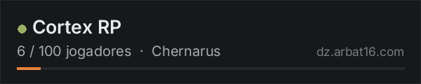 Cortex RP na lista de servidores de DayZ da AR16