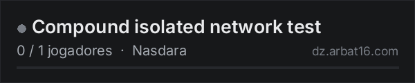 Compound isolated network test na lista de servidores de DayZ da AR16