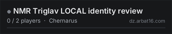 NMR Triglav LOCAL identity review on the AR16 DayZ server list
