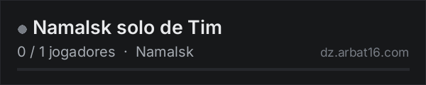 Namalsk solo de Tim na lista de servidores de DayZ da AR16