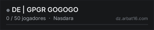 DE | GPGR GOGOGO na lista de servidores de DayZ da AR16