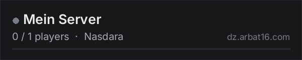 Mein Server on the AR16 DayZ server list