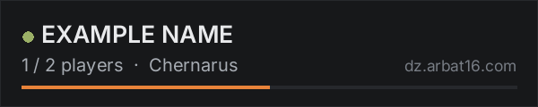 EXAMPLE NAME on the AR16 DayZ server list