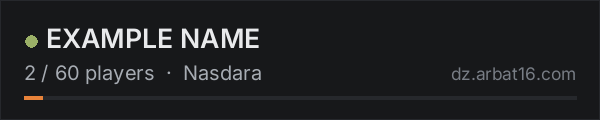 EXAMPLE NAME on the AR16 DayZ server list