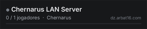 Chernarus LAN Server na lista de servidores de DayZ da AR16