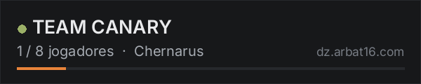 TEAM CANARY na lista de servidores de DayZ da AR16
