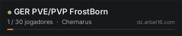 GER PVE/PVP FrostBorn na lista de servidores de DayZ da AR16