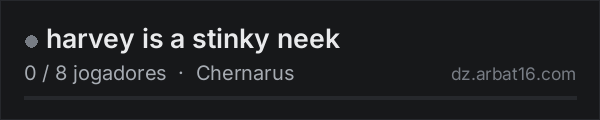 harvey is a stinky neek na lista de servidores de DayZ da AR16