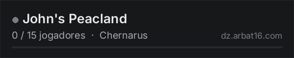 John's Peacland na lista de servidores de DayZ da AR16