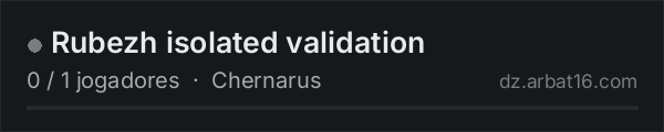 Rubezh isolated validation na lista de servidores de DayZ da AR16
