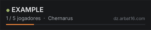EXAMPLE na lista de servidores de DayZ da AR16