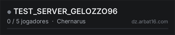 TEST_SERVER_GELOZZO96 na lista de servidores de DayZ da AR16