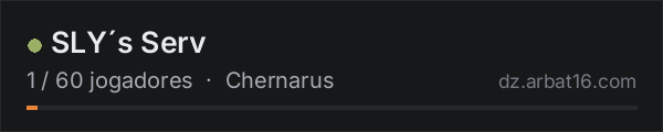 SLY´s Serv na lista de servidores de DayZ da AR16