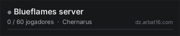 Blueflames server na lista de servidores de DayZ da AR16
