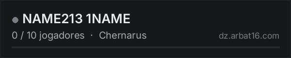 NAME213 1NAME na lista de servidores de DayZ da AR16