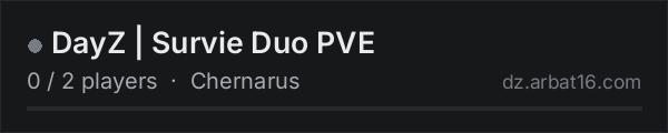 DayZ | Survie Duo PVE on the AR16 DayZ server list