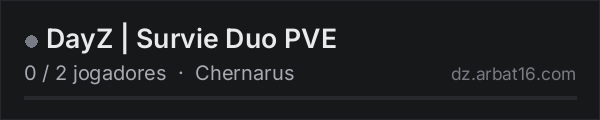 DayZ | Survie Duo PVE na lista de servidores de DayZ da AR16