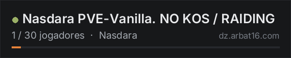 Nasdara PVE-Vanilla.   NO KOS / RAIDING na lista de servidores de DayZ da AR16