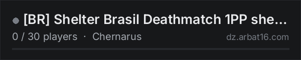 [BR] Shelter Brasil Deathmatch 1PP shelterZ.com.br on the AR16 DayZ server list