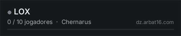 LOX na lista de servidores de DayZ da AR16
