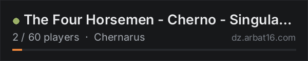 The Four Horsemen - Cherno - SingularityCorp on the AR16 DayZ server list
