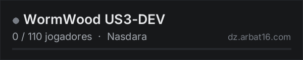 WormWood US3-DEV na lista de servidores de DayZ da AR16
