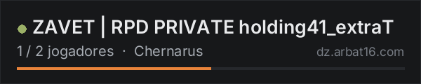 ZAVET | RPD PRIVATE camera39_projection na lista de servidores de DayZ da AR16